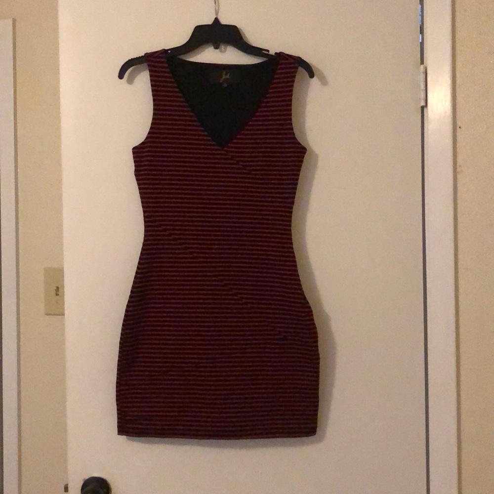 Black and red fitted dress